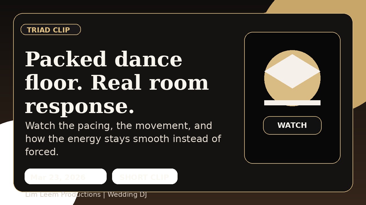 Preview thumbnail for a Lim Leem Productions dance-floor wedding clip